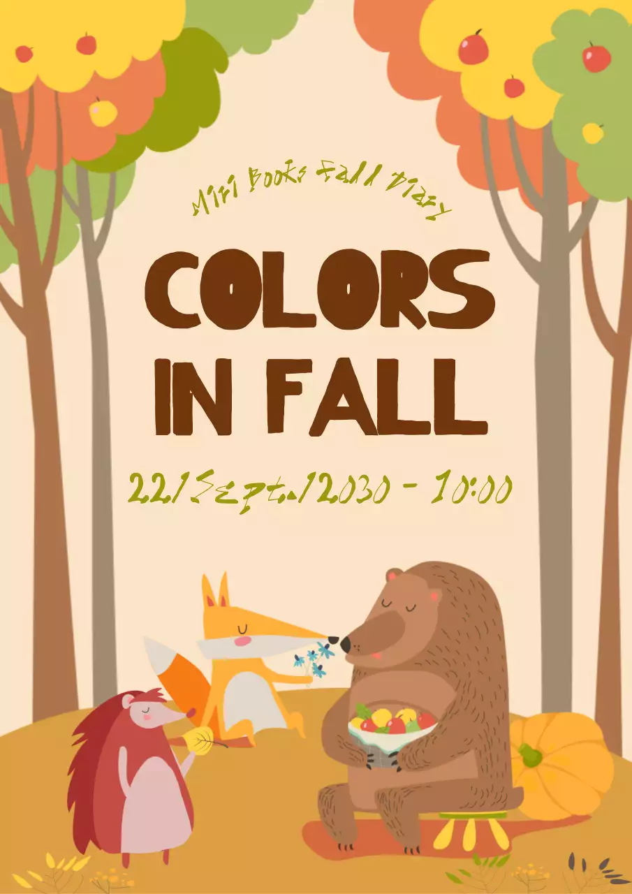 Brown, illustrative, autumnal content for autumnal white pages