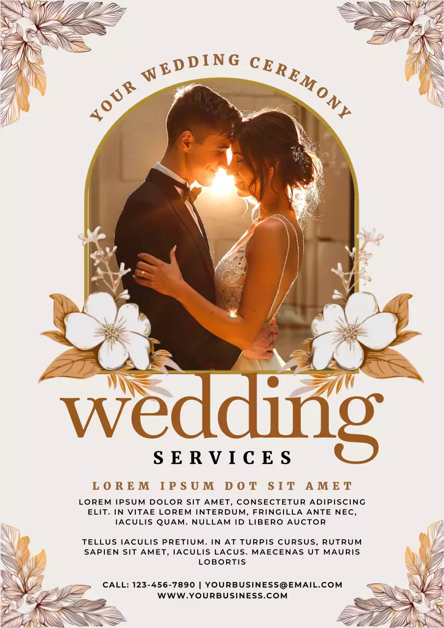 Beige Elegant Wedding Promotion Poster