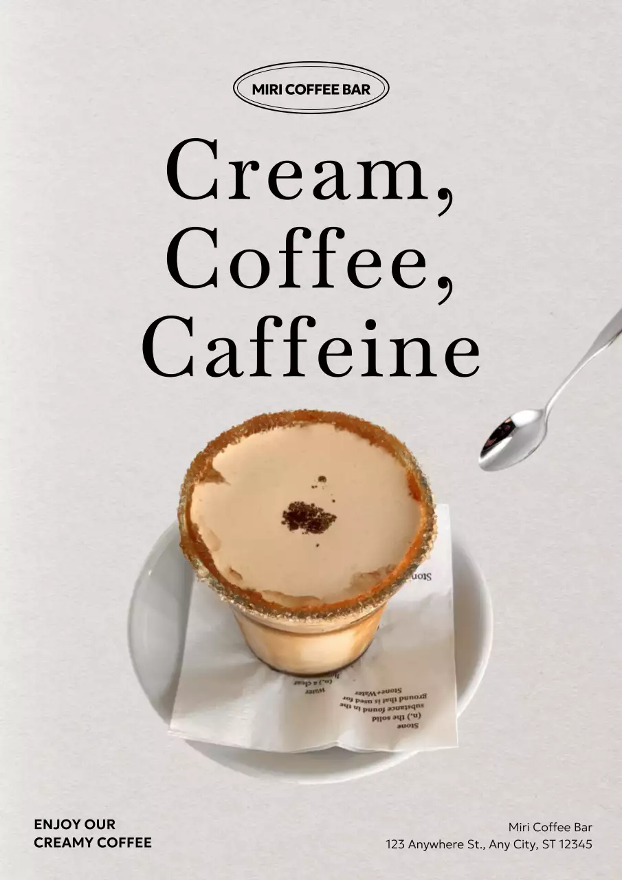 베이지 미니멀 커피 프로모션 포스터