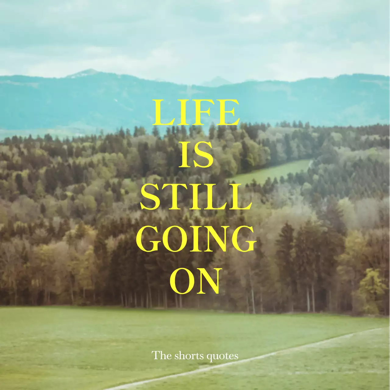 노란색과 흰색의 감성적인 풍경 사진과 감성 텍스트가 적혀 있는 굿즈