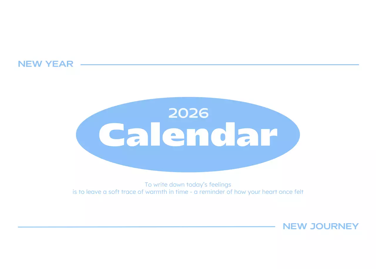 하늘색 심플 새해 캘린더