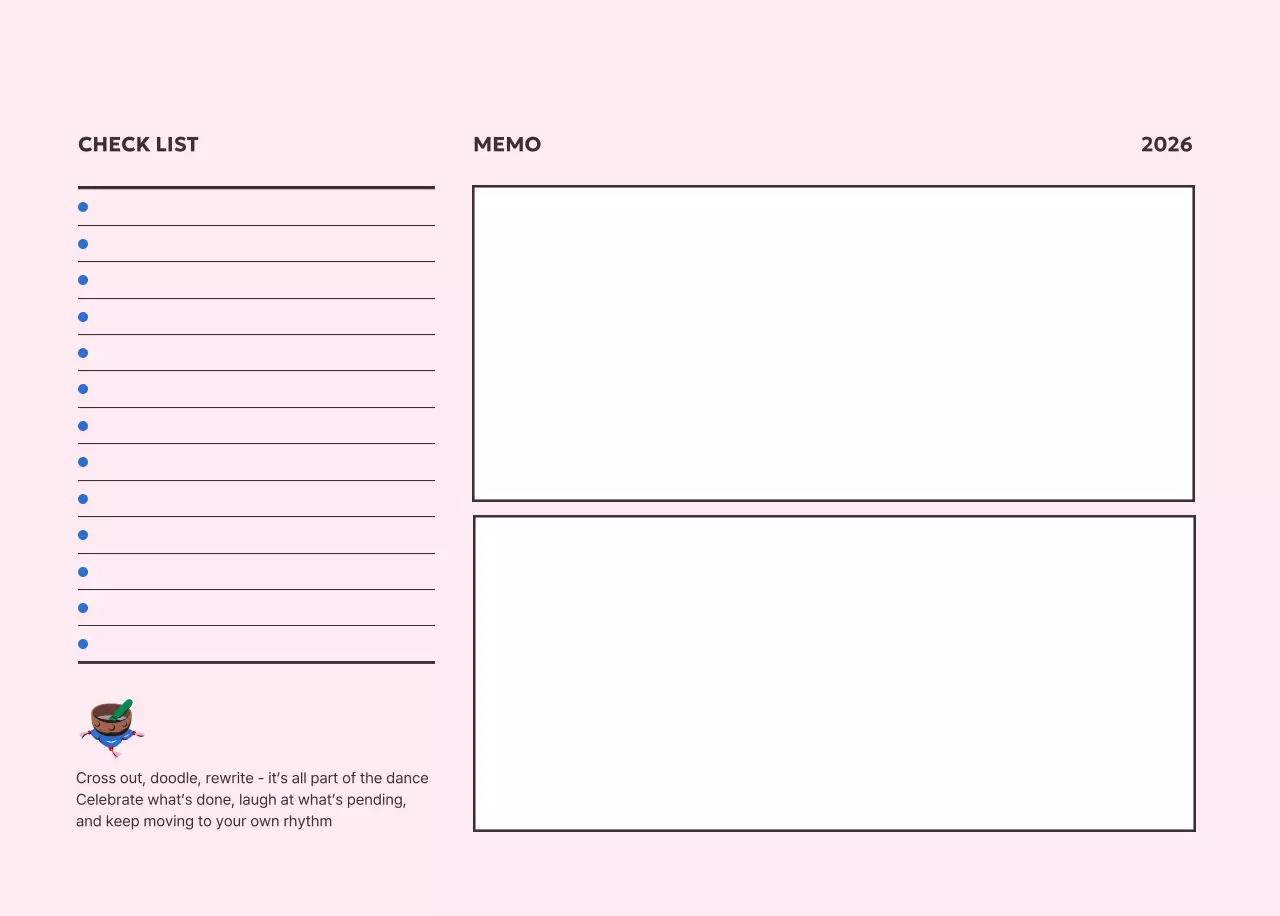 핑크 미니멀 캘린더