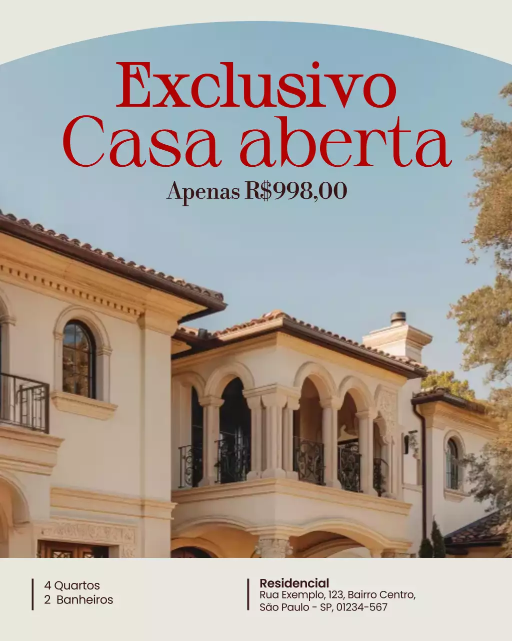 Promoção imobiliária simples bege