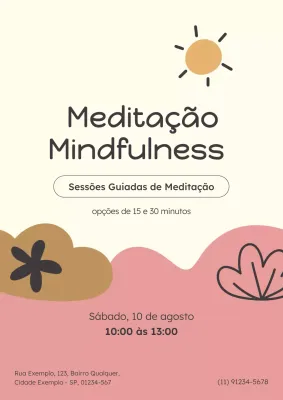 Pôster de anúncio de meditação abstrata bege