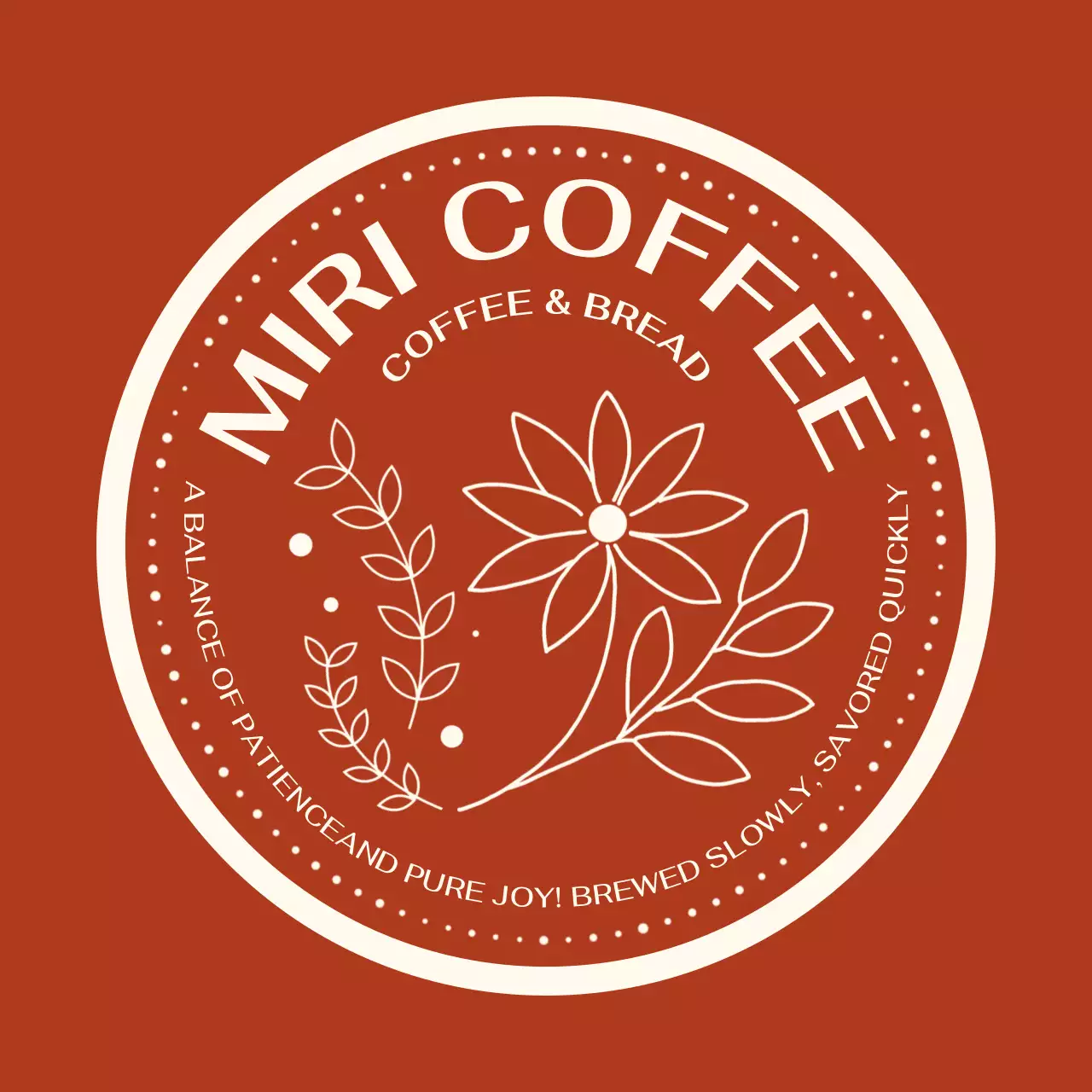 赤 シンプル コーヒー ロゴ イラストテキスト