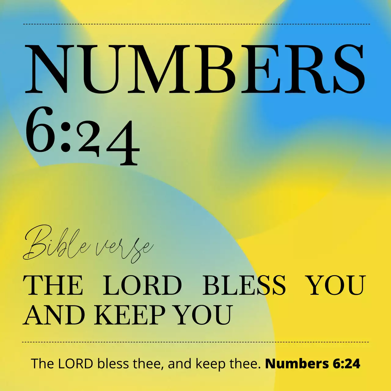 Yellow and Blue Modern Bible Verse Card