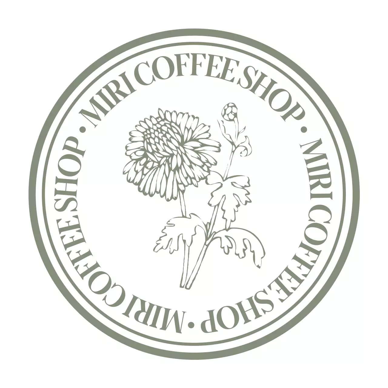 グレー シンプル コーヒーショップ ロゴ イラストテキスト