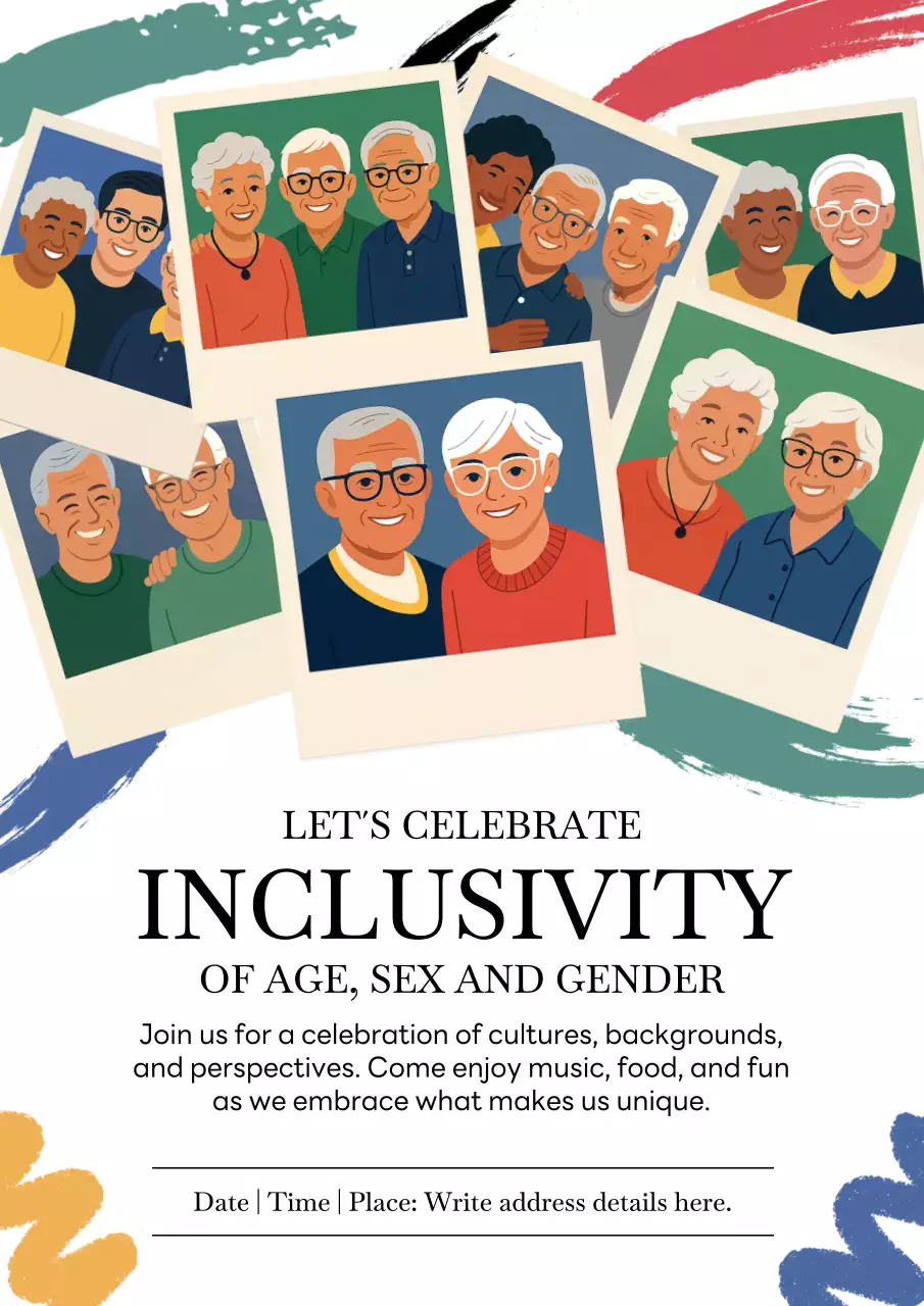 Colourful Retro Inclusivity Invitation Poster