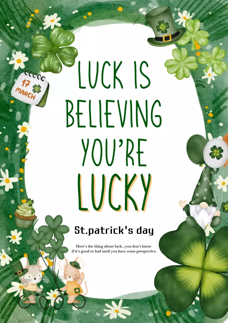 A cute concept for St. Patrick's Day with a green four-leaf clover