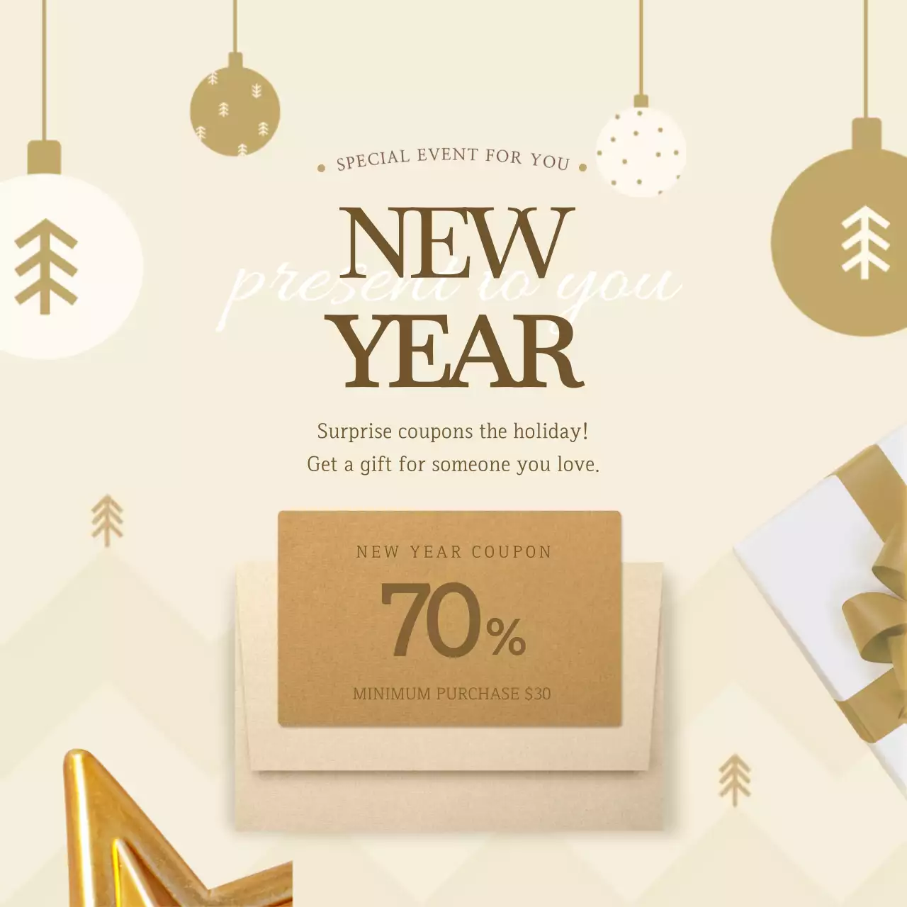 Beige Modern Holiday Promotion Instagram Post