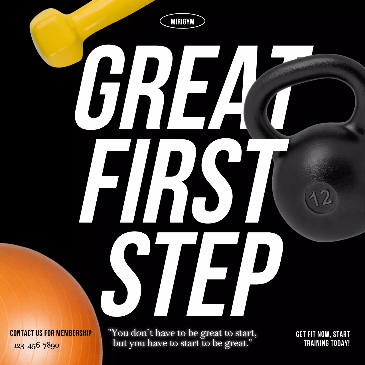 Black Modern Fitness Promotion Social Media Post