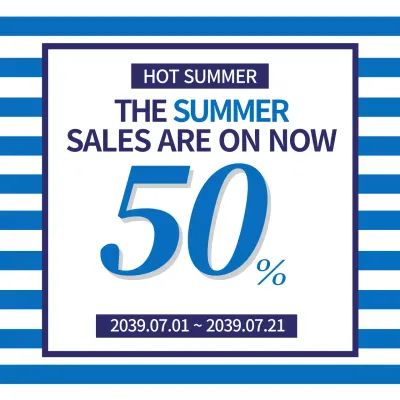 Blue Stripe Summer Hot Summer Summer Sale