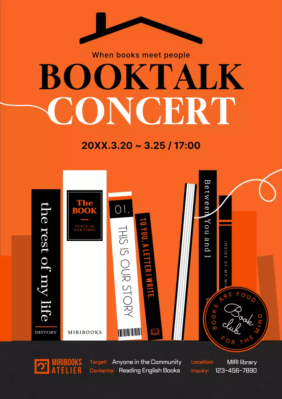 Orange Modern Book Event Announcement Poster