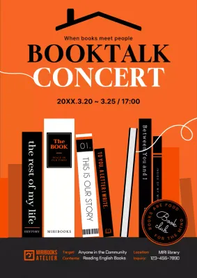 Orange Modern Book Event Announcement Poster