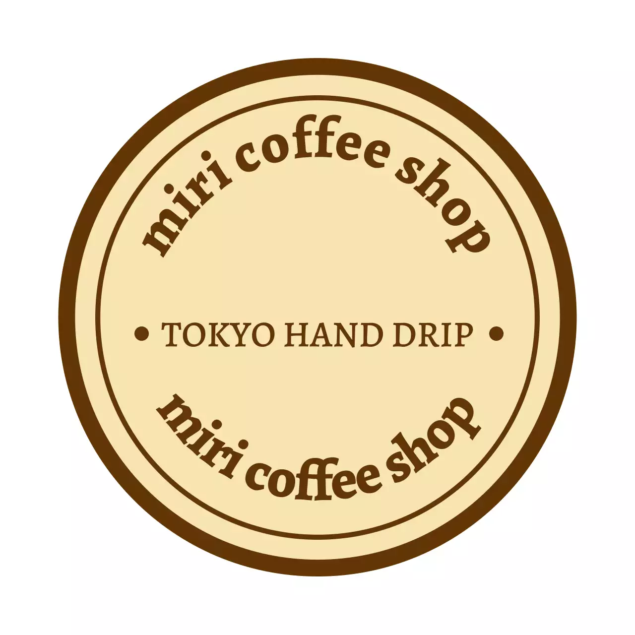 ベージュ シンプル コーヒーショップ ロゴ テキスト