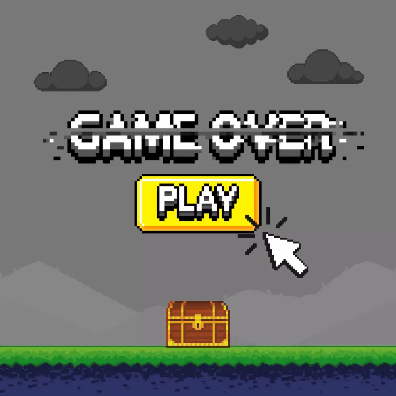 회색 레트로 게임 포스터