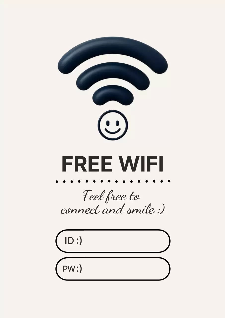 Warm Gray Black Simple WiFi Guide