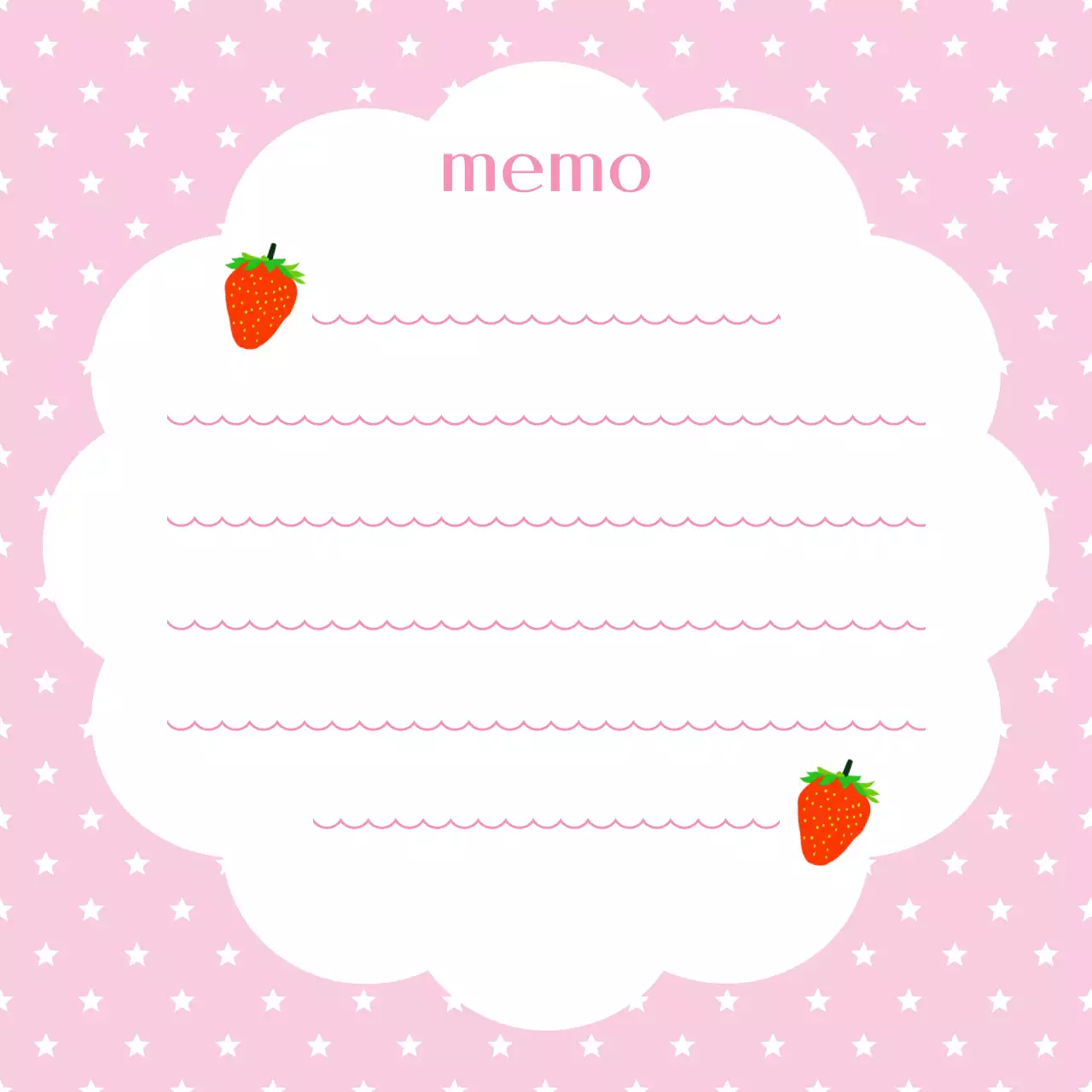 핑크 심플 딸기 노트 플래너