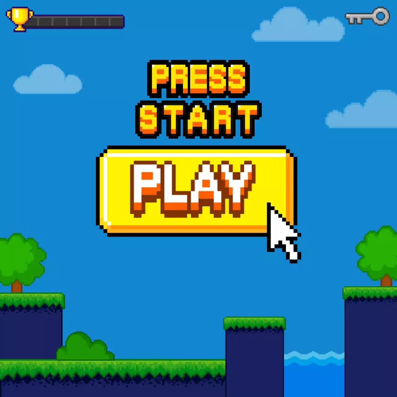 파랑 레트로 게임 광고