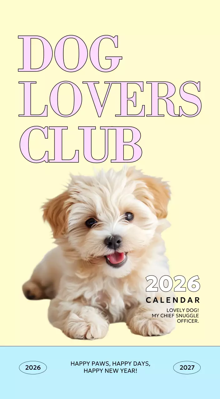 베이지 아기자기한 반려동물 캘린더