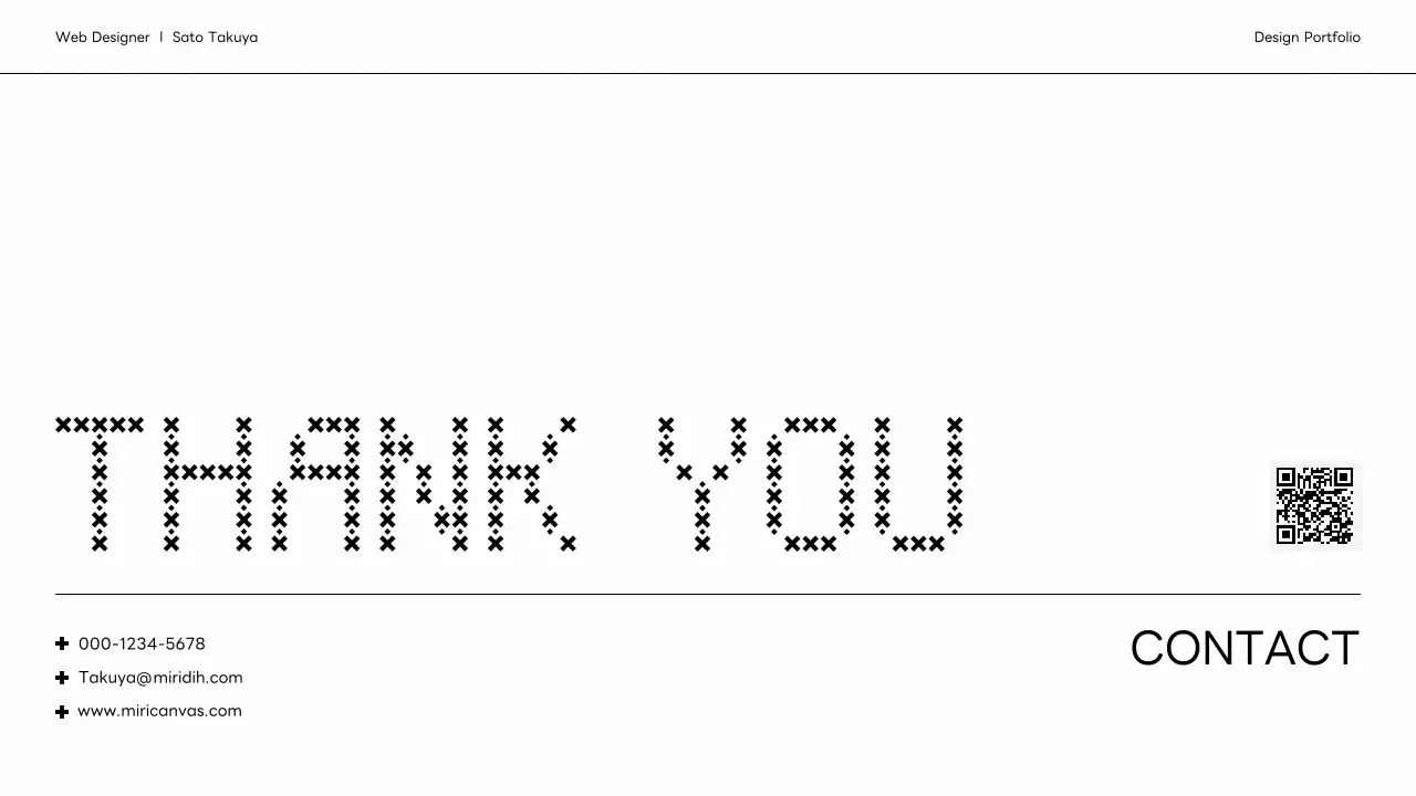 白黒 モダン デザイン ポートフォリオ