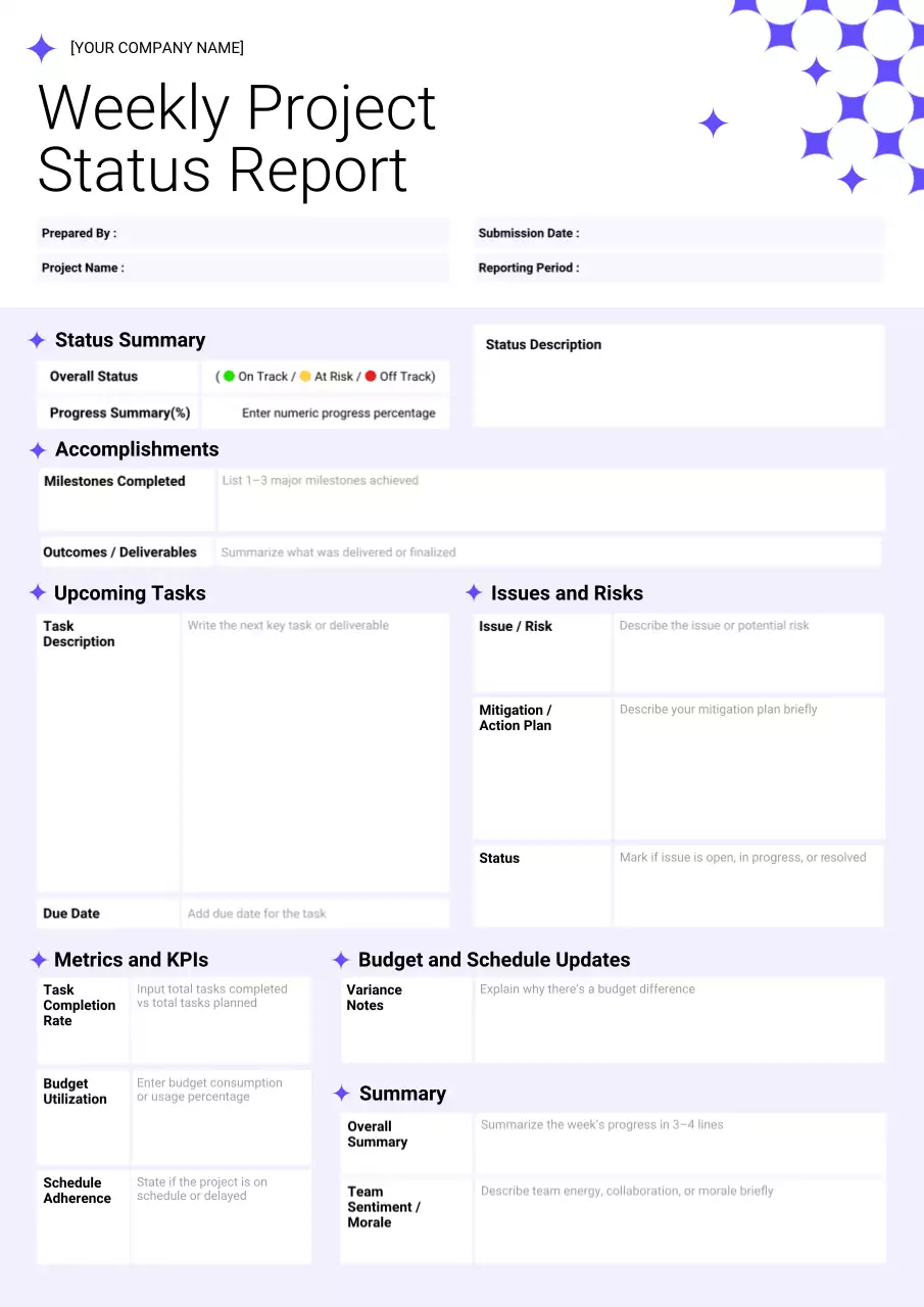 Weekly Status Report