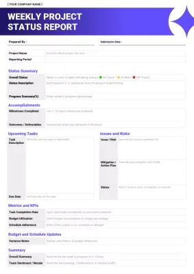 Weekly Status Report