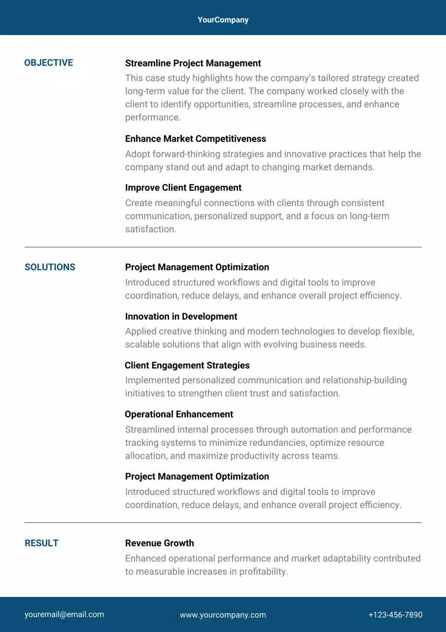 blue professional business case study