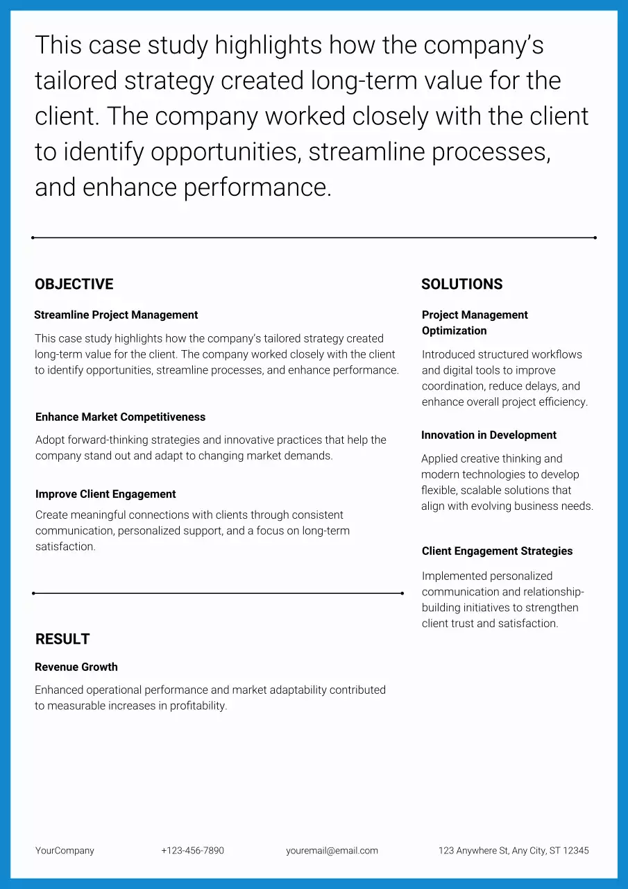 blue professional business case study