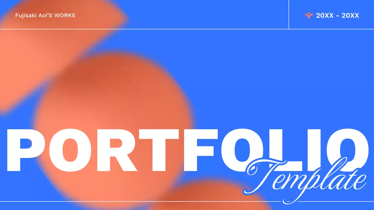 青 モダン デザイン ポートフォリオ