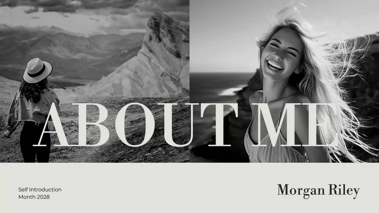 Black Minimalist Self-Introduction Presentation