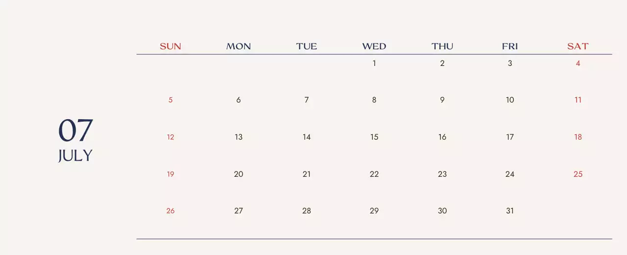 베이지 심플 여행 달력