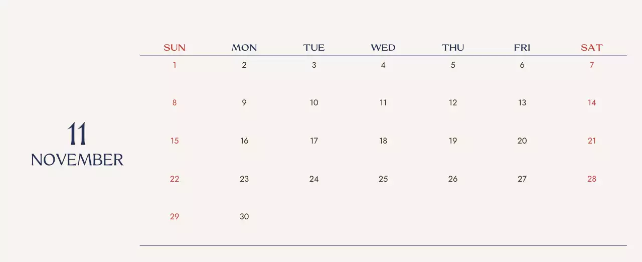 베이지 심플 여행 달력