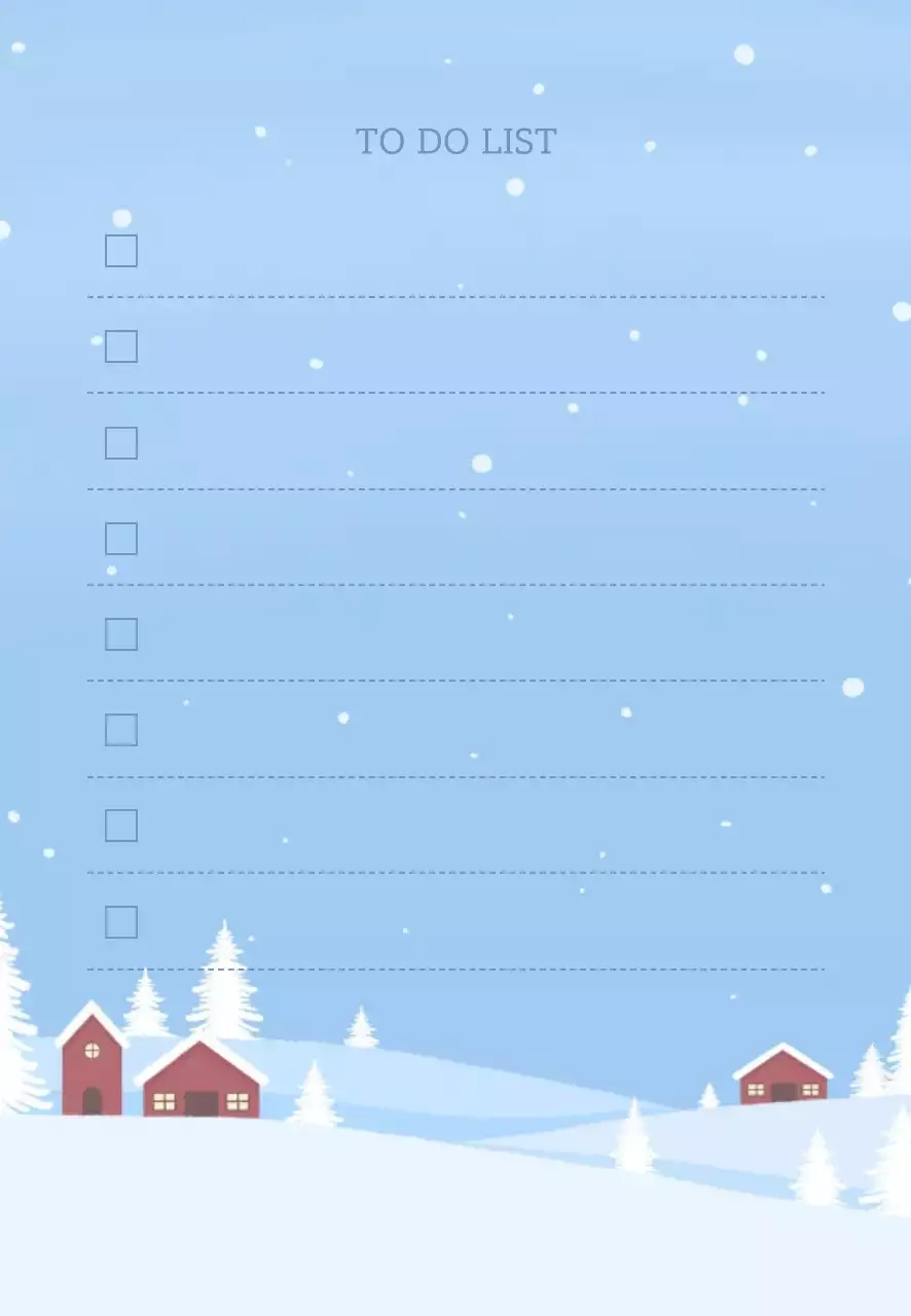 하늘색 심플 겨울 메모지