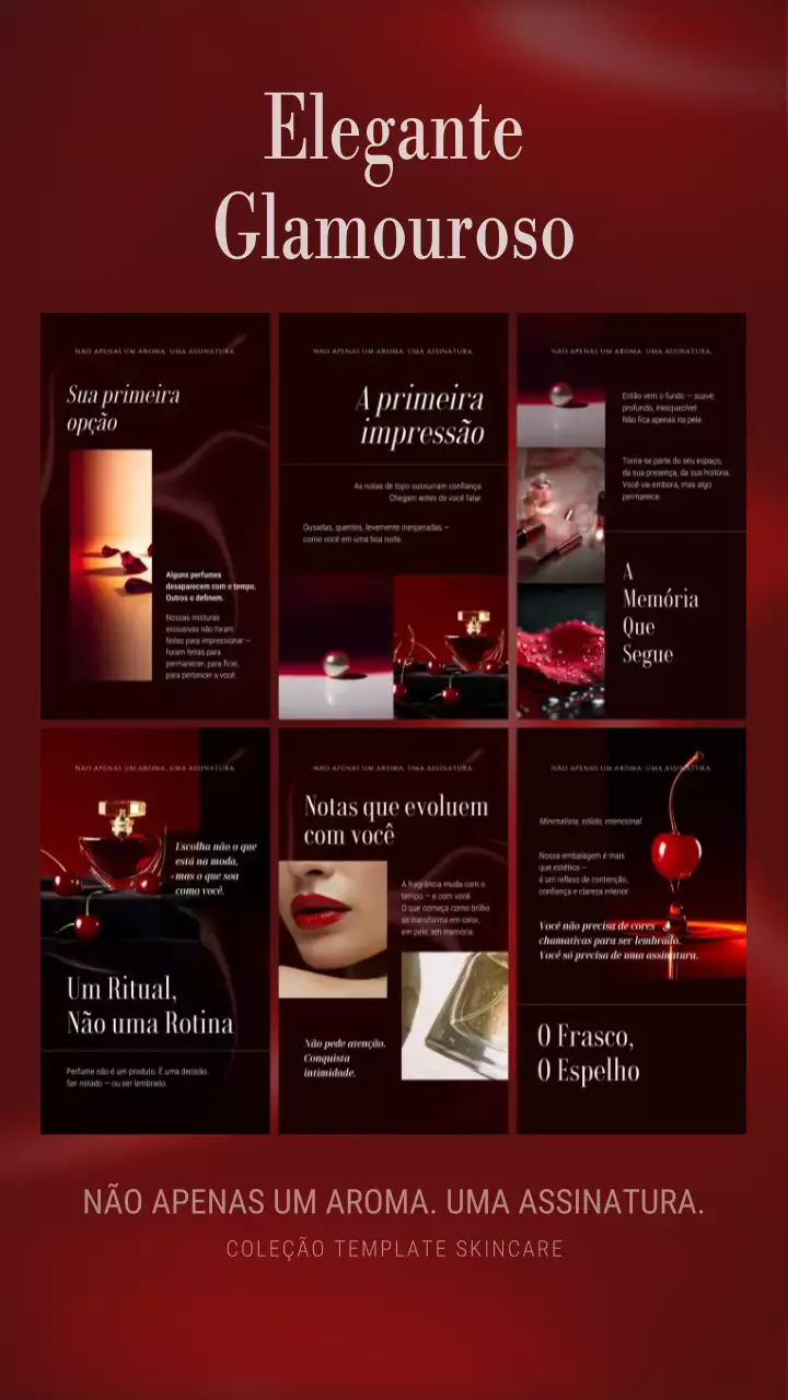 Postagem de história do Instagram para promoção de cuidados com a pele Wine Elegant