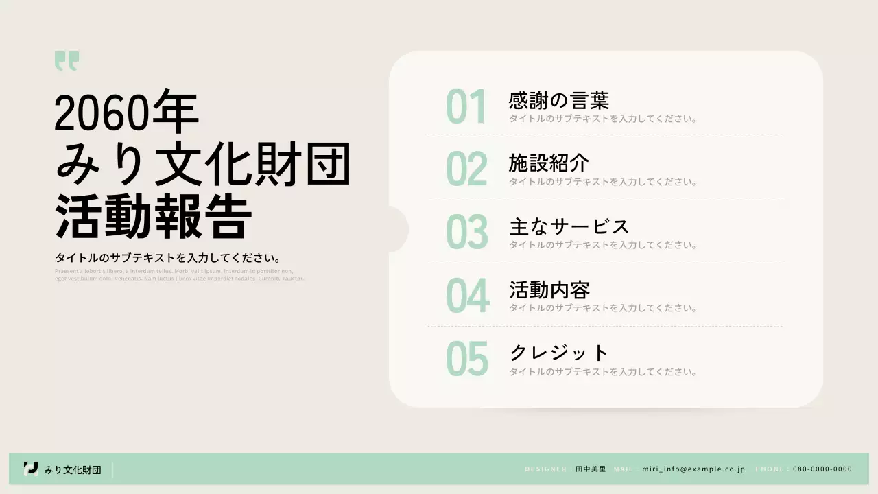 ミント モダン 活動 報告書 プレゼンテーション