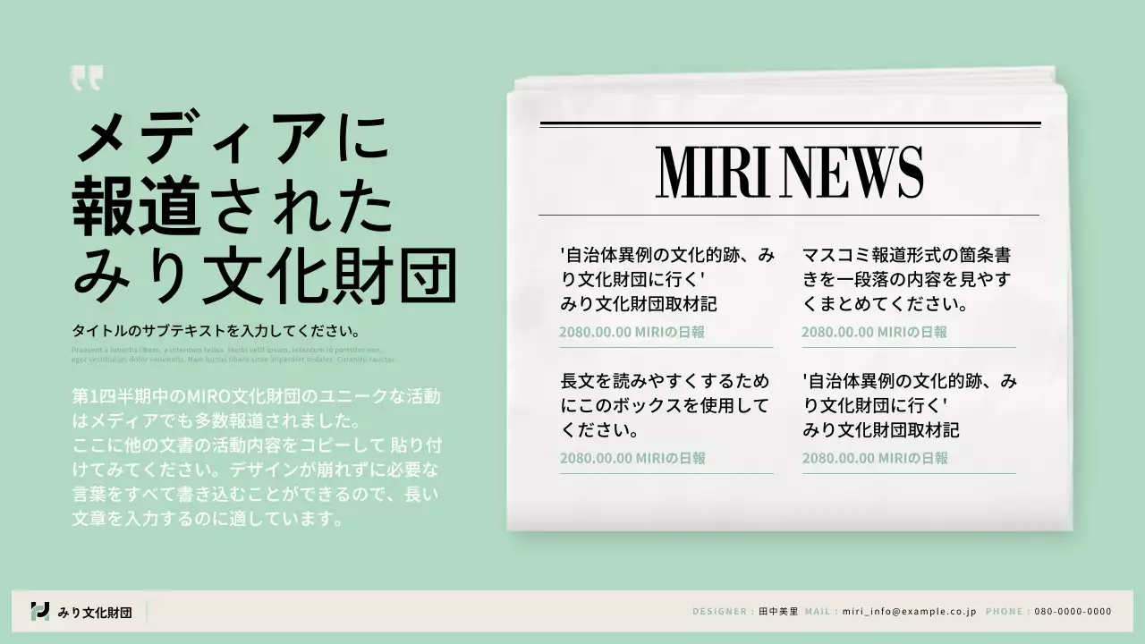 ミント モダン 活動 報告書 プレゼンテーション