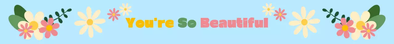 하늘색 아기자기한 꽃말 응원