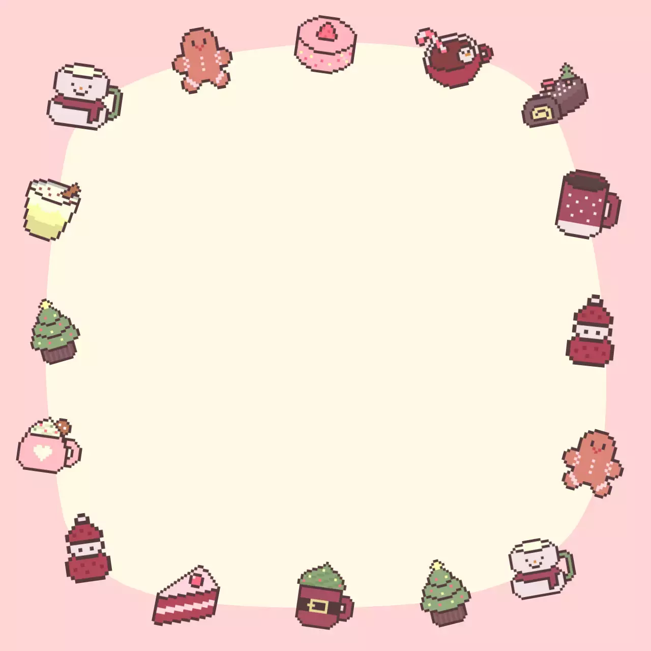 핑크 아기자기한 크리스마스 문구