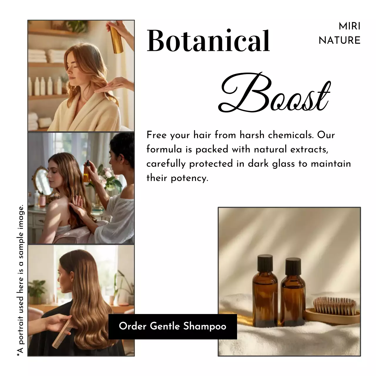 베이지 모던 헤어케어 광고