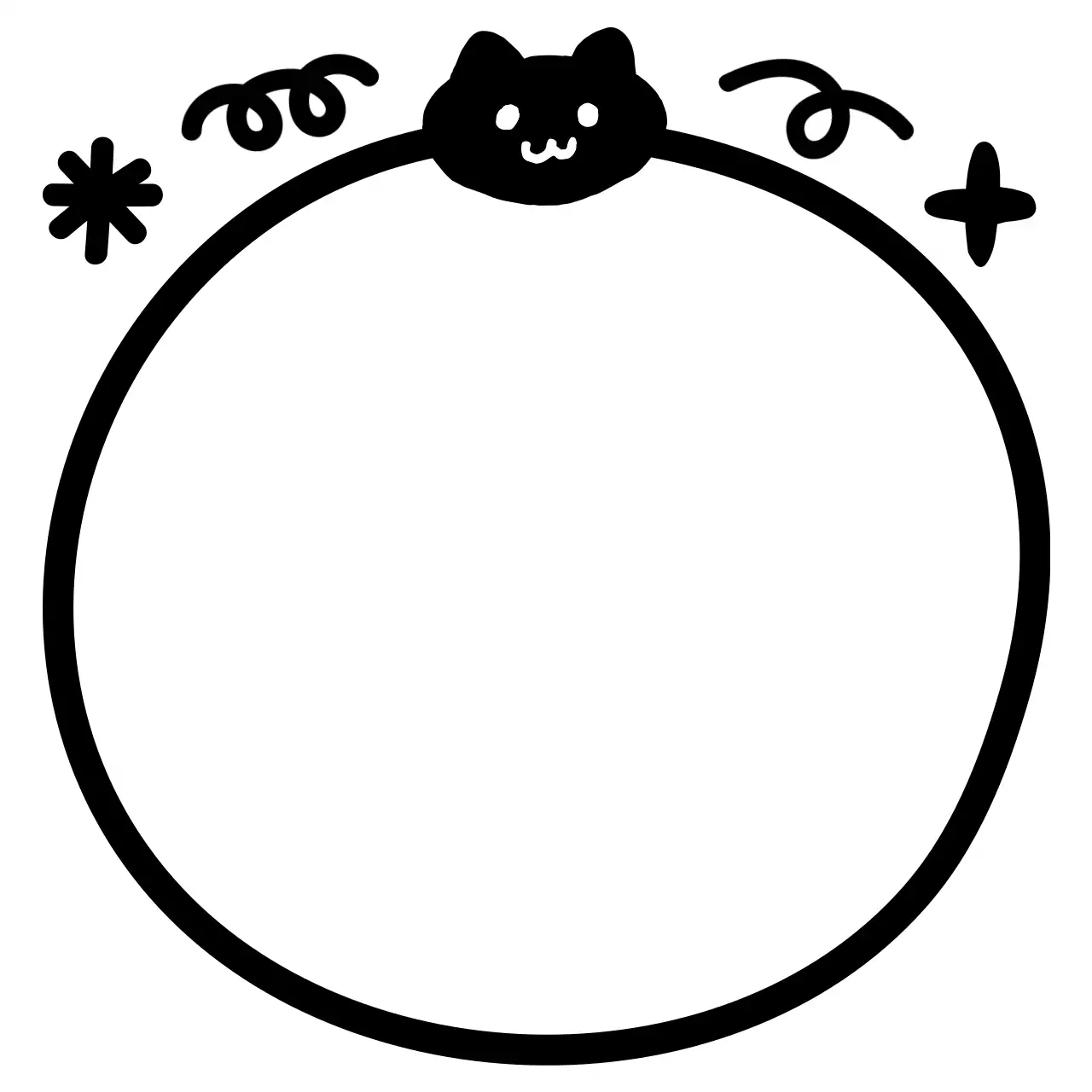 검정 아기자기한 고양이 포토프레임