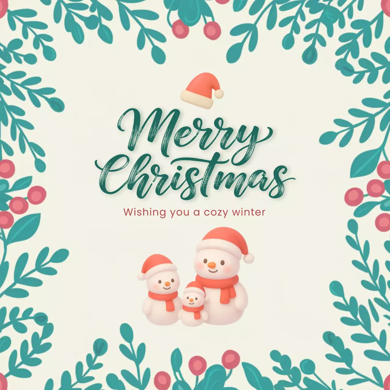 Green Simple Christmas Greetings