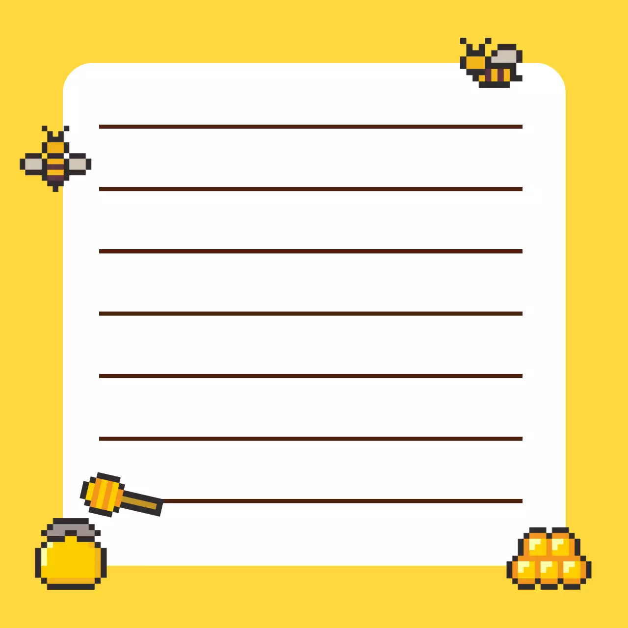 노랑 레트로 벌 문구