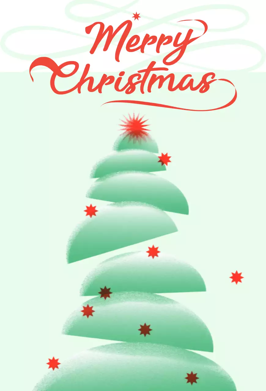 민트 아기자기한 크리스마스 카드