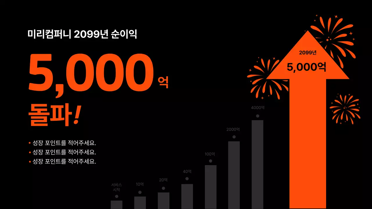 주황색 포인트의 모던한 기업 비즈니스 보고서