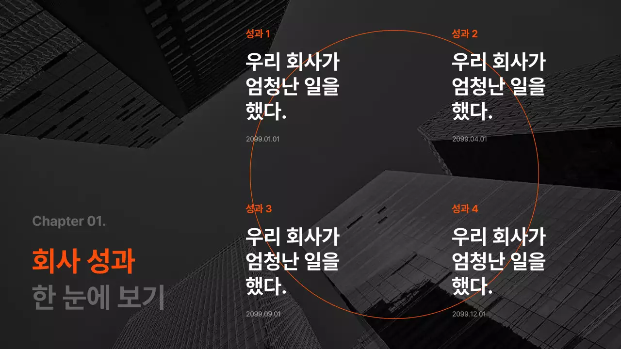 주황색 포인트의 모던한 기업 비즈니스 보고서