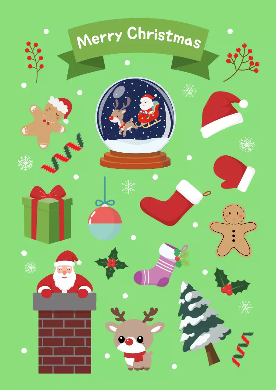 초록색의 아기자기한 크리스마스 꾸미기