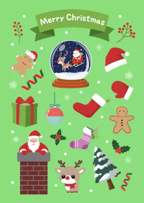 초록색의 아기자기한 크리스마스 꾸미기