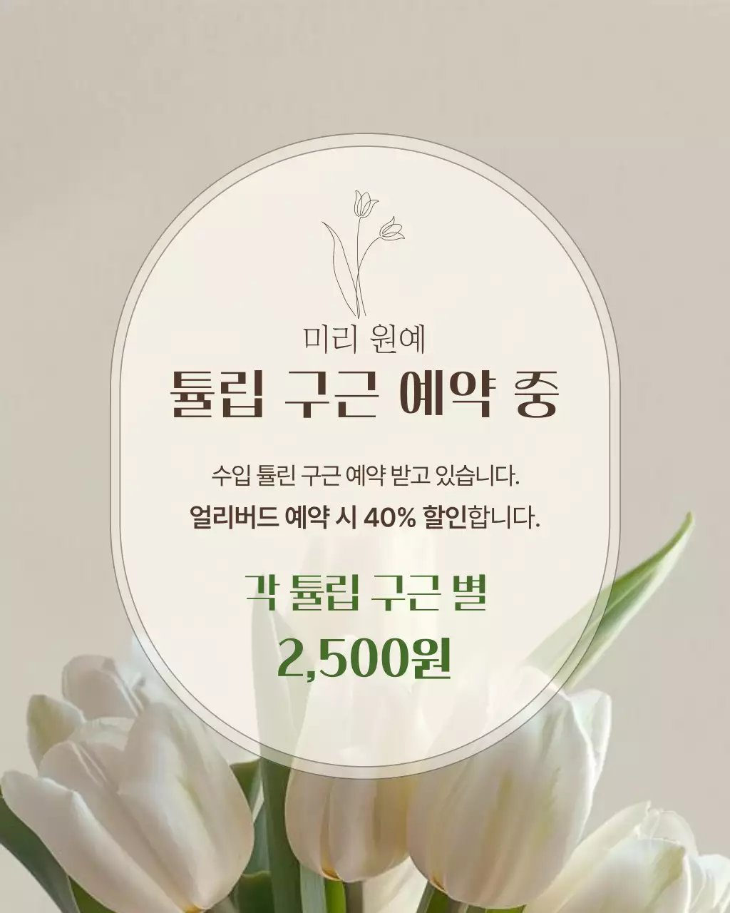 베이지 심플 식물 광고