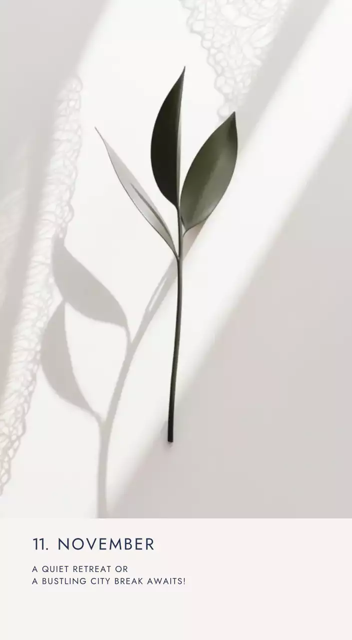 베이지 미니멀 여행 달력